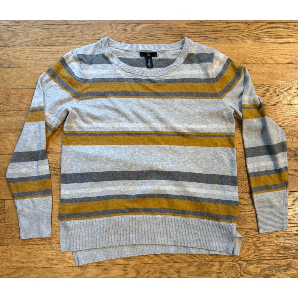 gap womens Striped Gray/yellow Sweater Size Small